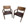 Pair of vintage Scandinavian style armchairs Natuzzi, Italy 1990s