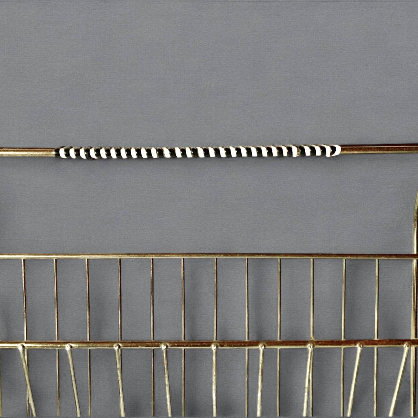 50s magazine rack in brass and scoubidou