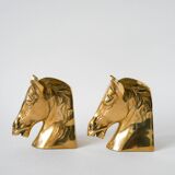 paire de serre-livres en laiton doré, modèle Cheval, 1950