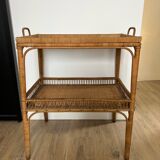 Rattan table, kitchen trolley