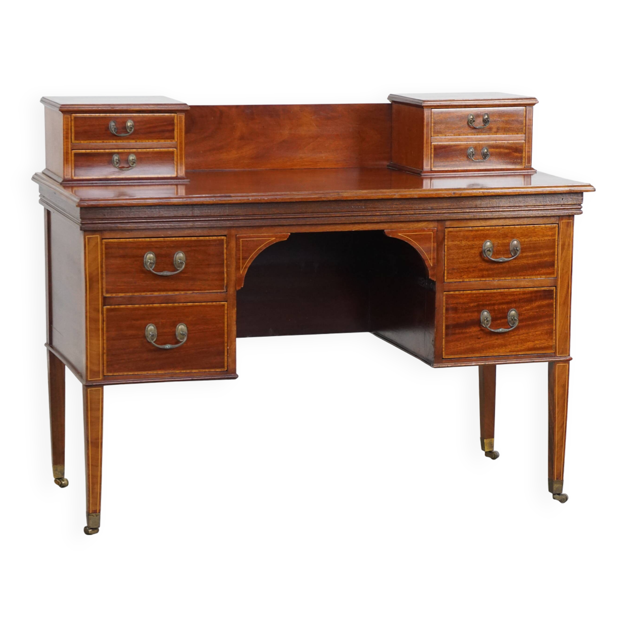Bureau anglais de style Empire avec marqueterie de bois, XIXe siècle