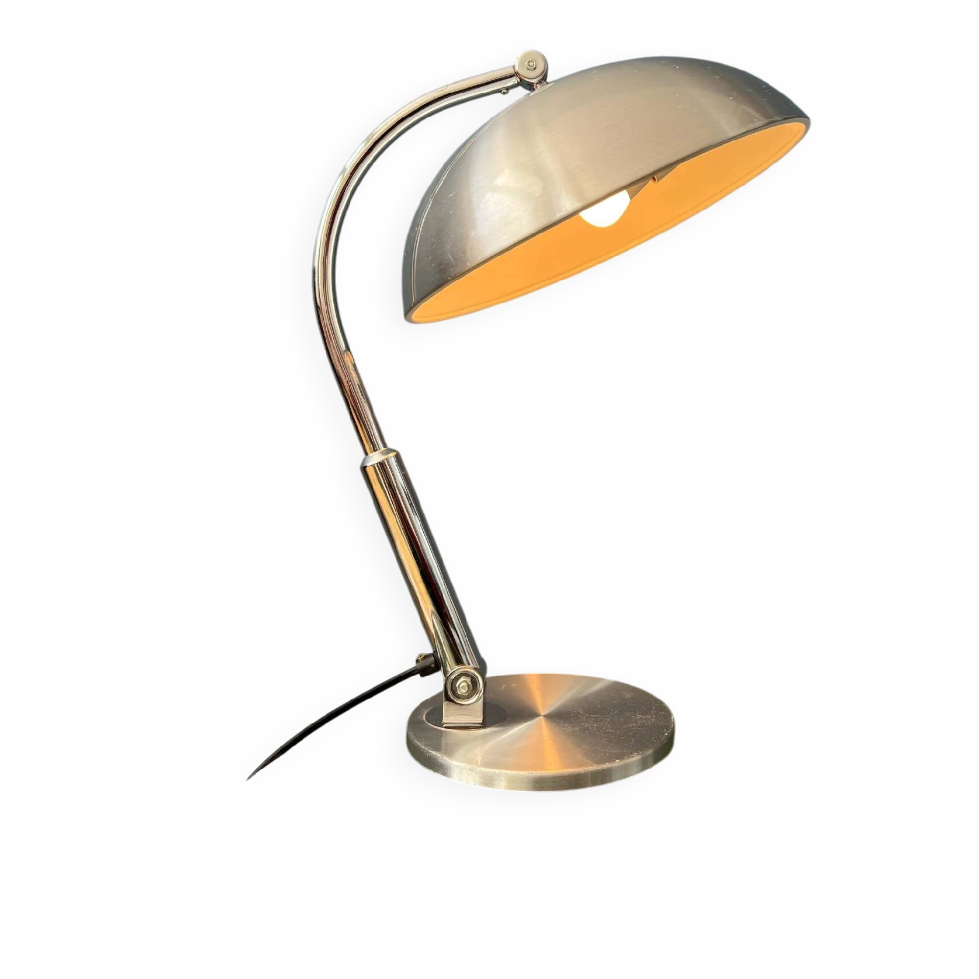 Silver 'Bauhaus' Hala Busquet / Hala 144 table lamp by Herman Busquet
