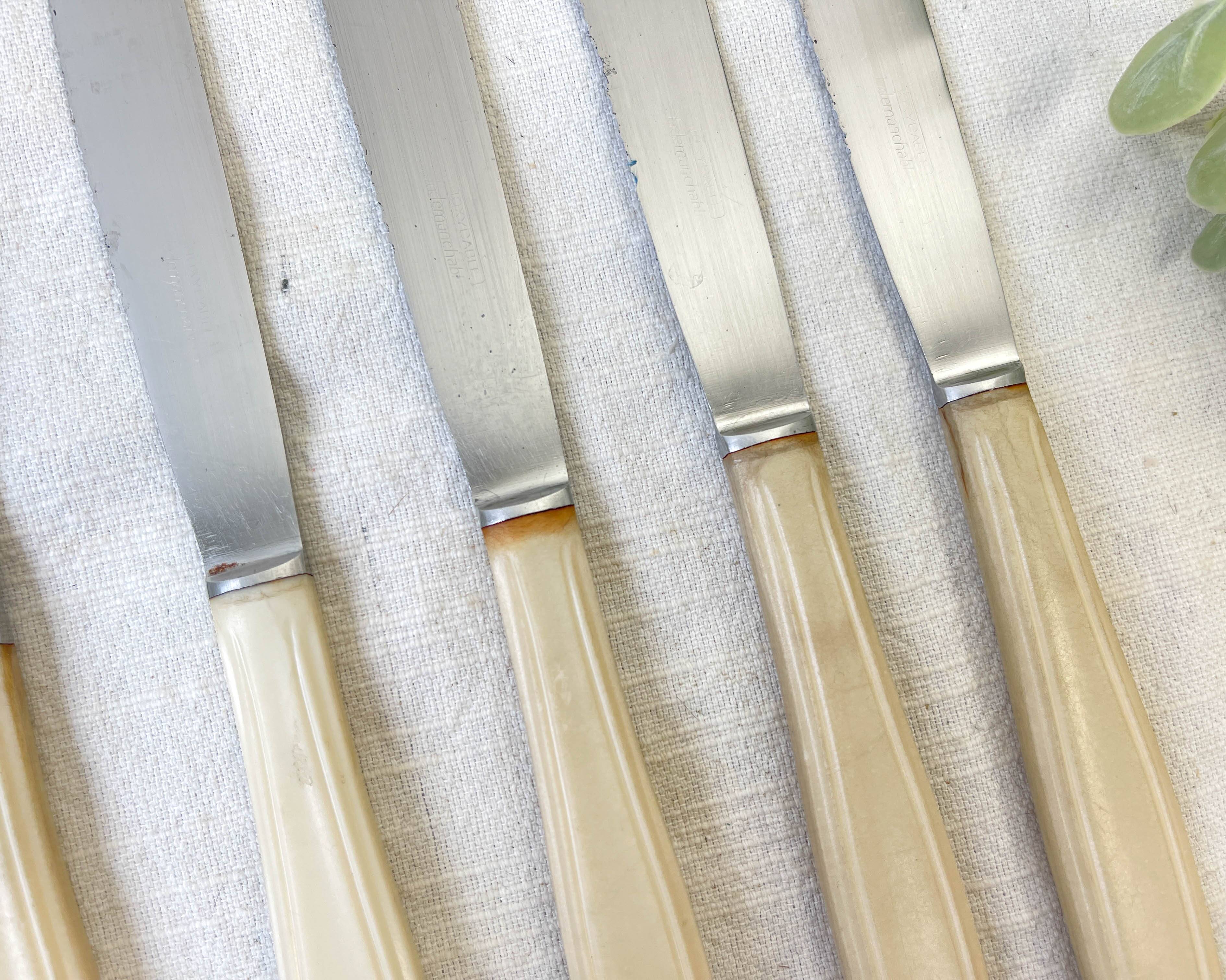 6 vintage Bakelite ivory knives France