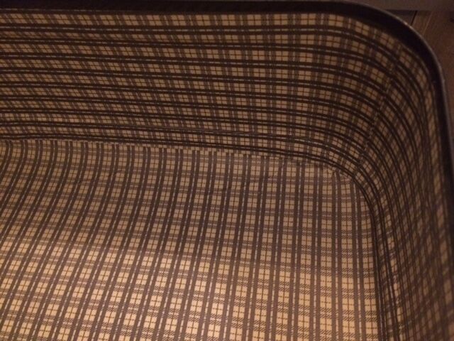 Antique vintage black upholstered vintage suitcase