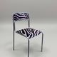 Vintage tubular chair in chrome and zebra fabric, 1970s