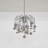 Set of two silver globes "Sputnik" design lights