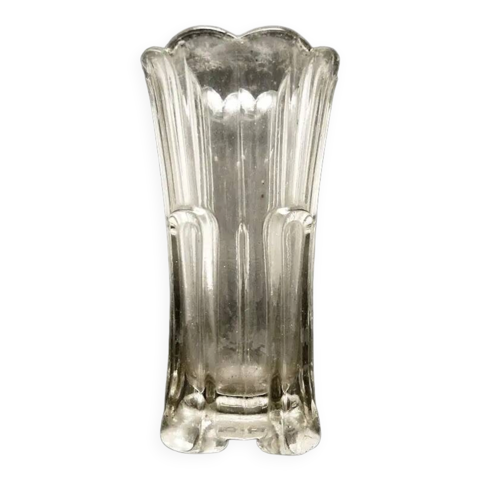 Vase, moderne du milieu du siècle, en verre rosaline pressé, Pologne, années 1950