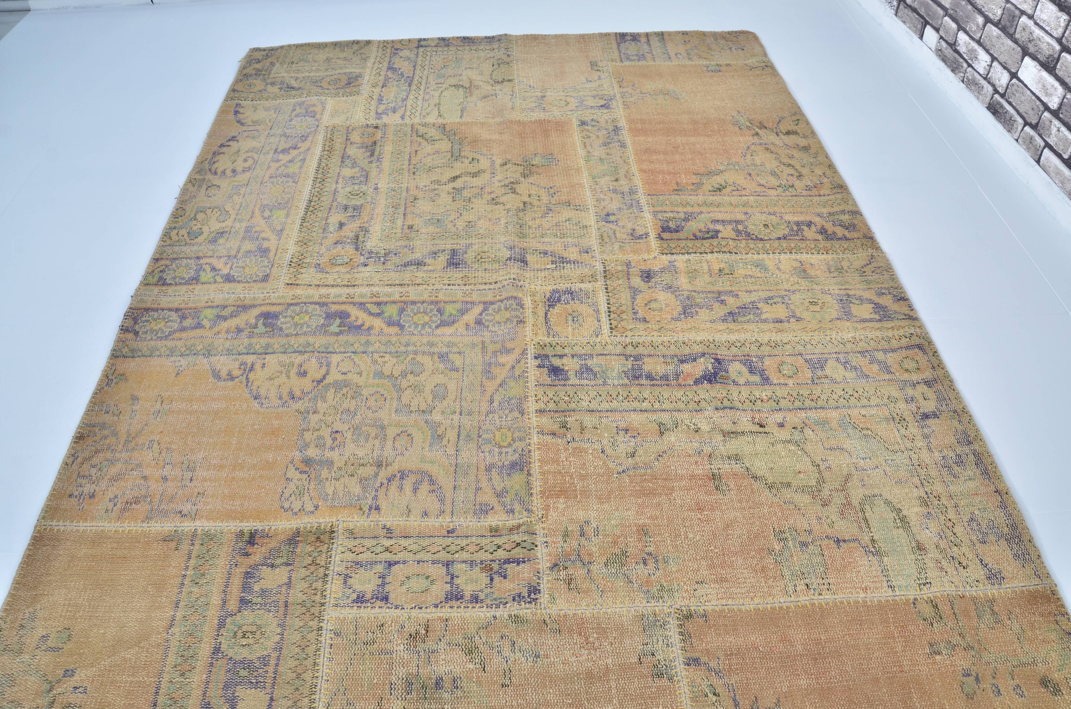 Beige Handknotted Vintage Floor Rug sku 3042