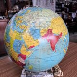 Globe terrestre lumineux en verre 50’s/60’s