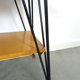 Vintage veneer table with steel legs