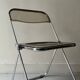 Folding chair in plexiglass and chrome, Plia model by Giancarlo Piretti ed. Castelli, design 1970