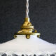Old white opaline pendant lamp delivered with new cable and new socket