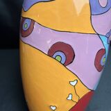 Vintage vase the Lady of Hearts hand-painted 20th century