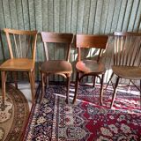 Set 4 vintage mismatched bistro chairs 50