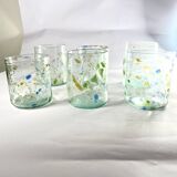 Verres à eau mouchetés multicolores