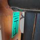 chair wooden structure and sitting with braiding of black skai strips