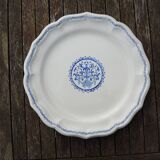 Antique Large Round Plate in Gien Earthenware - Rouen Decor