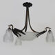 Art deco wrought iron chandelier - signed ros (degué) decoration birds