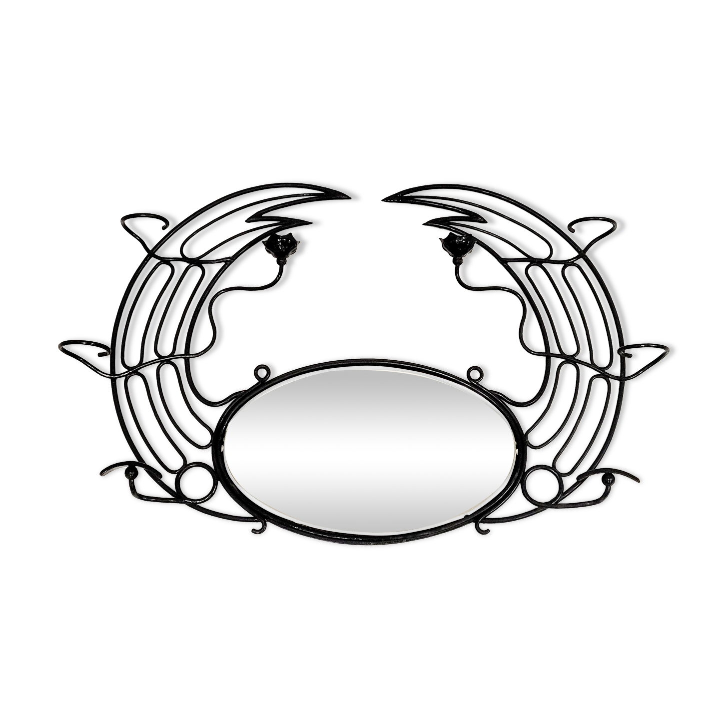 Vintage plant-bearing mirror in art nouveau style