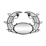Vintage plant-bearing mirror in art nouveau style
