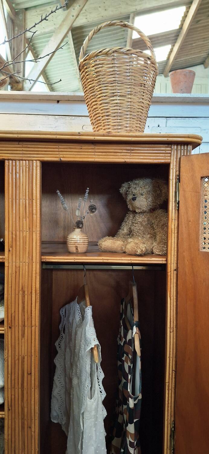 Rattan wardrobe
