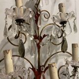 Florentine Tole Crystal Sconces Set of 2 1950’s