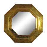 Octagonal brass mirror 19x19cm
