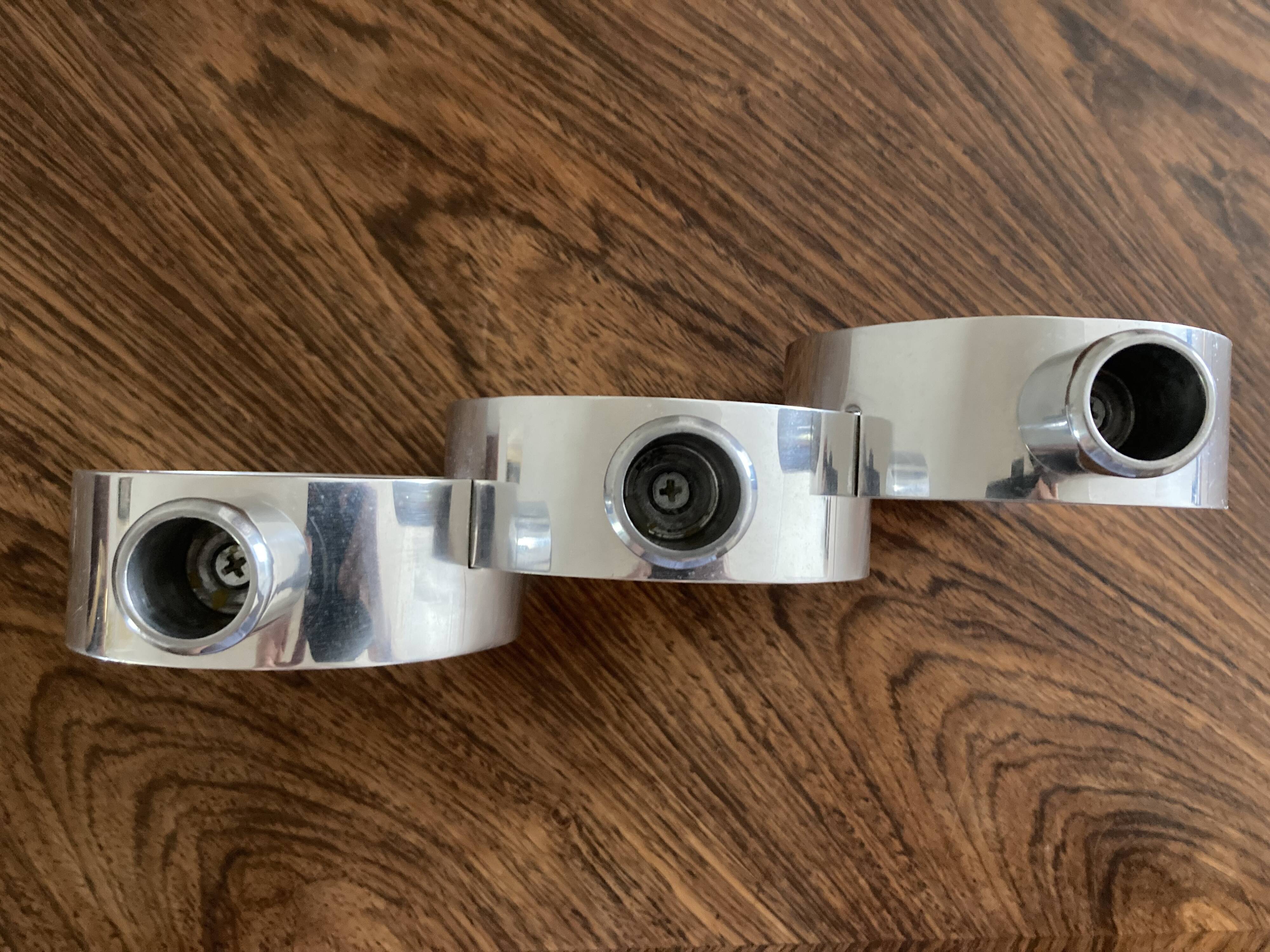 Modernist chrome candle holder from the 70s