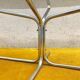 Table basse ovale vintage – chrome & verre fumé, design 70s