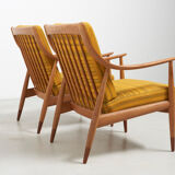 Paire de fauteuils Modèle FD 144 par Peter Hvidt et Orla Mølgaard-Nielsen, Danemark - années 1950