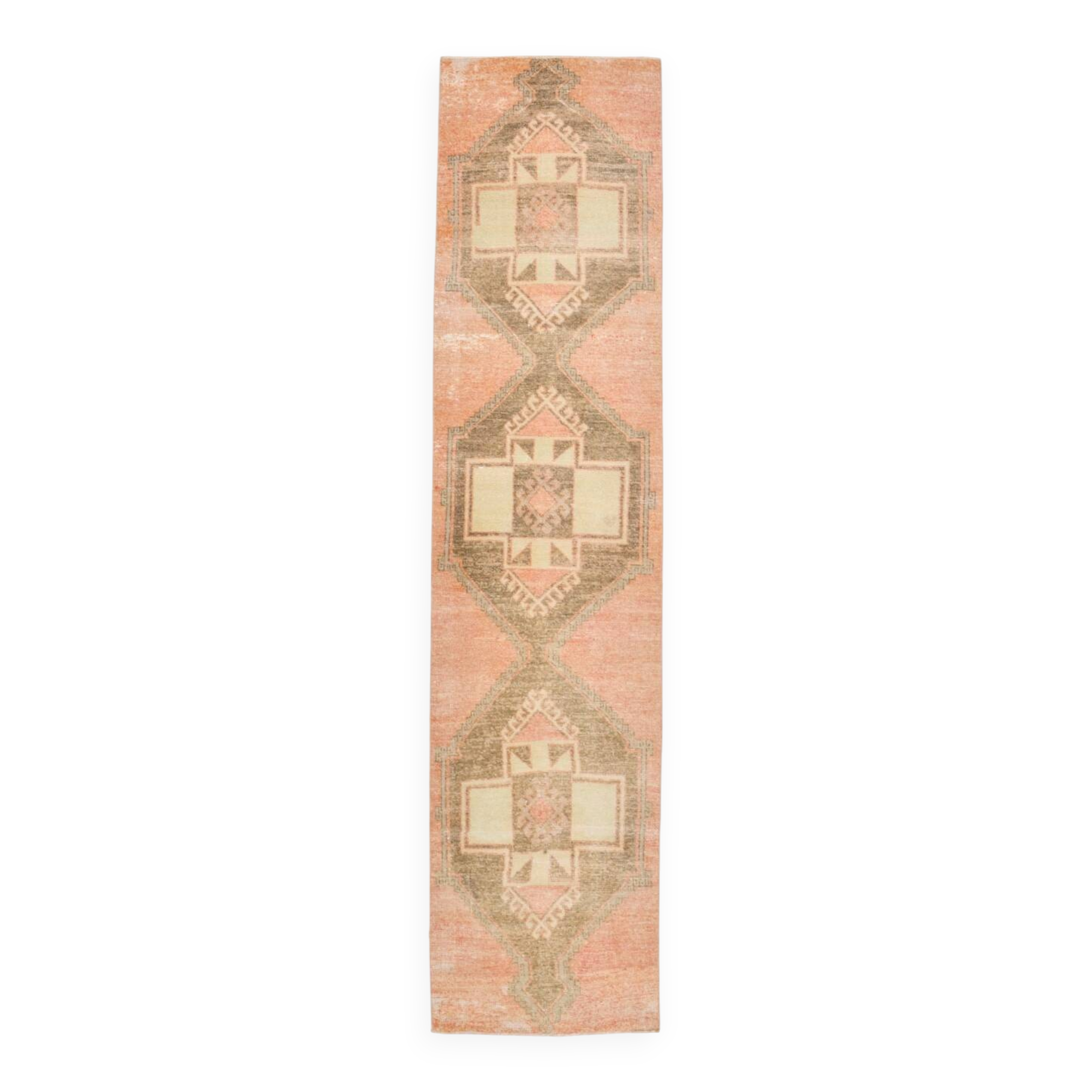 Wool Vintgae Runner Rug, Mid-Century Textile Runner Rug, 86x367 Cm