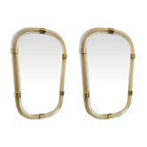 Miroir mural en verre de Murano en feuille d'or classique italien duo – Motif Torciglione