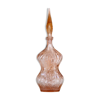 Pale pink glass empoli bottle, 60s