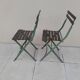 Pair folding garden chairs bistrot 1900 old