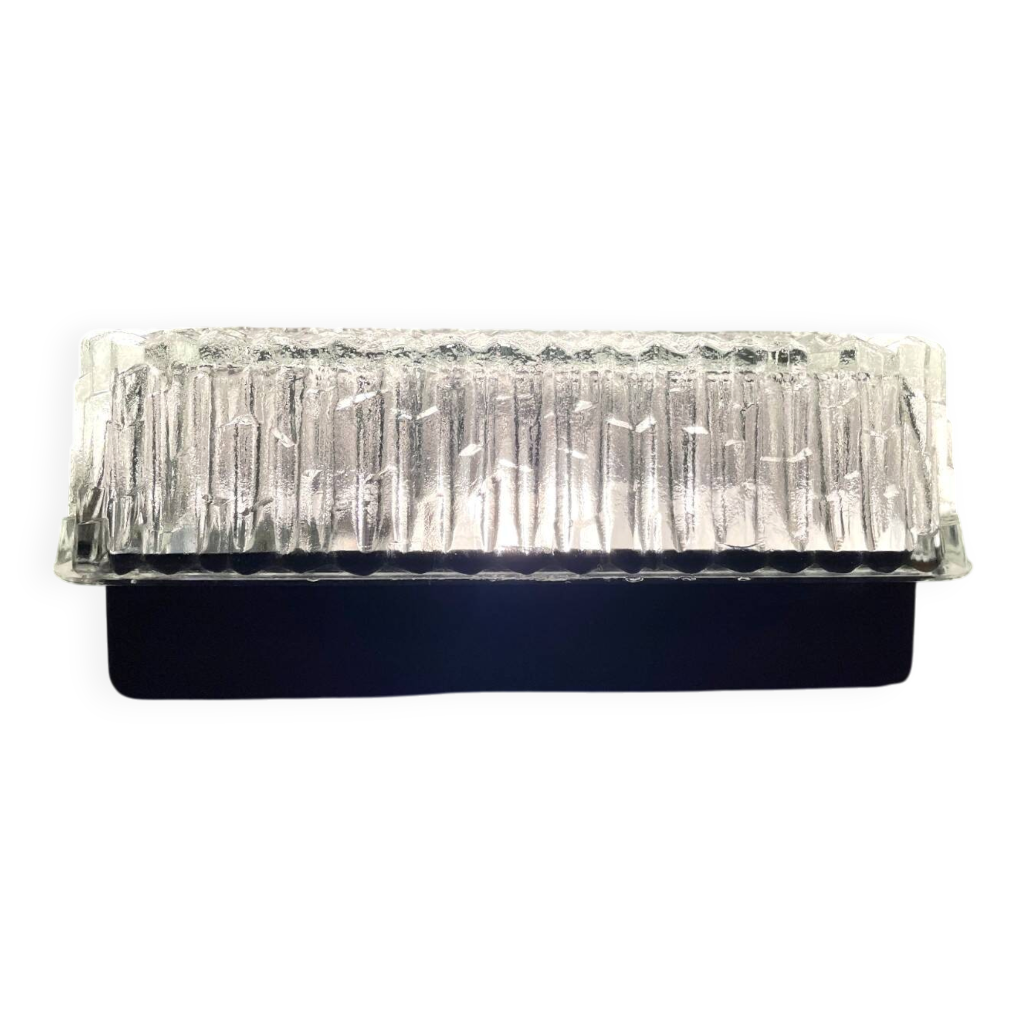 Plafonnier ou applique en verre rectangulaire encastré