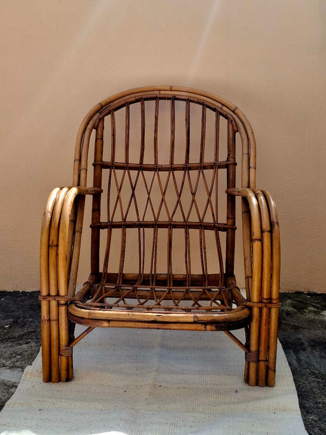 Audoux-Minnet rattan armchair 1950