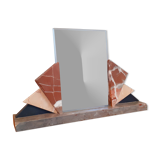 Cadre porte photo art déco 1940 en marbre et verre biseauté