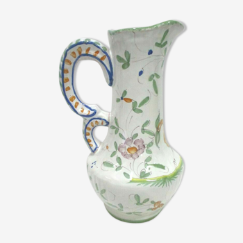 Moustiers earthenware water broc pitcher