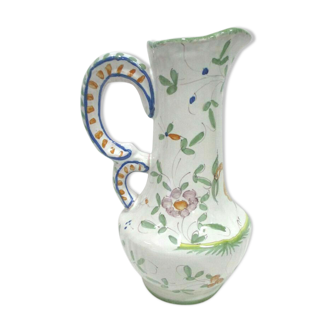 Moustiers earthenware water broc pitcher