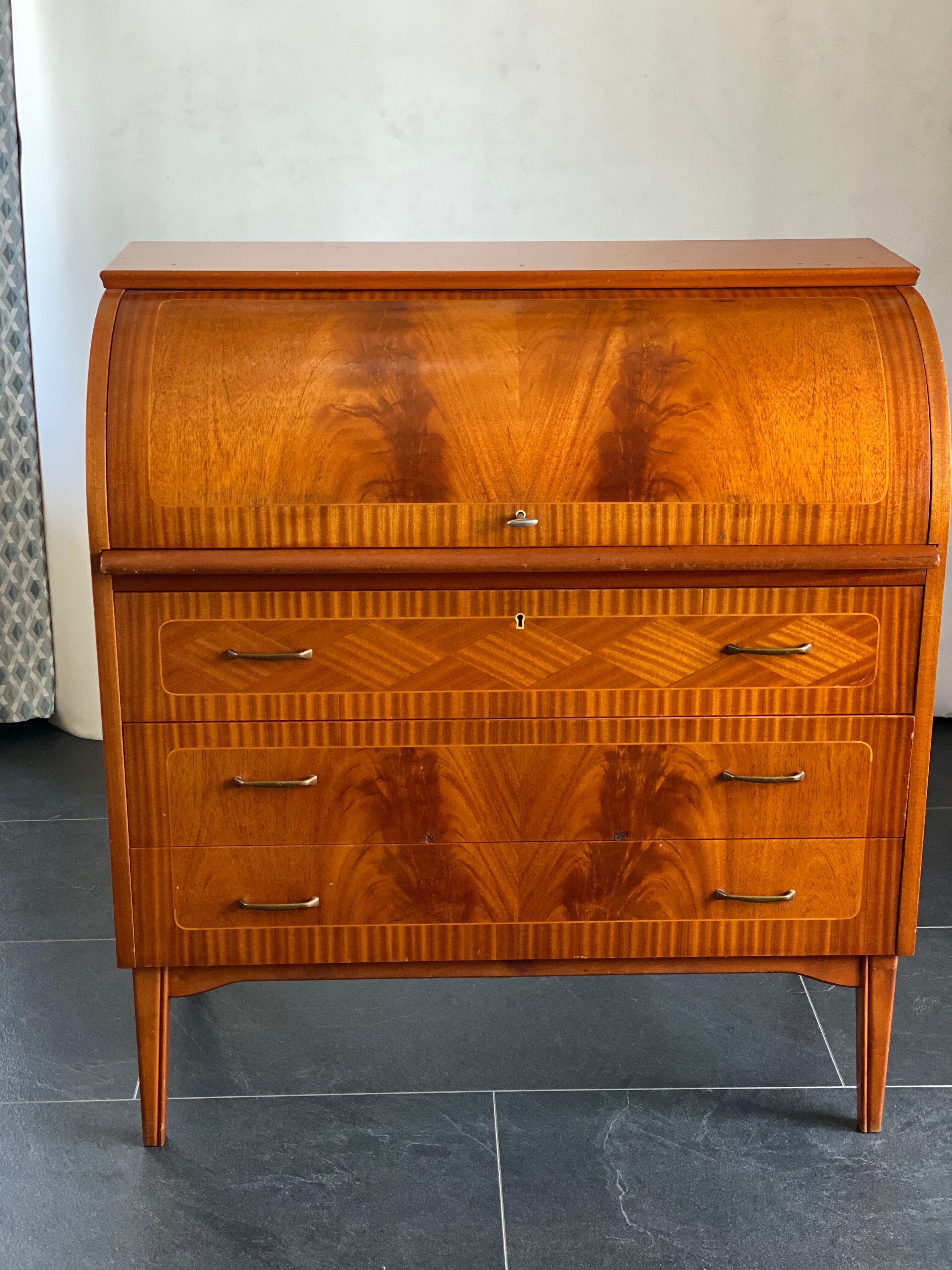 Teak roll top desk by Egan Ostergaard for Broderna gustafssons