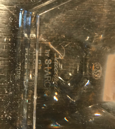 Baccarat crystal candlestick by P Starck (signed)