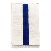 Beni Ouarain Moroccan Berber rug with majorelle blue line 2.45x1.52m