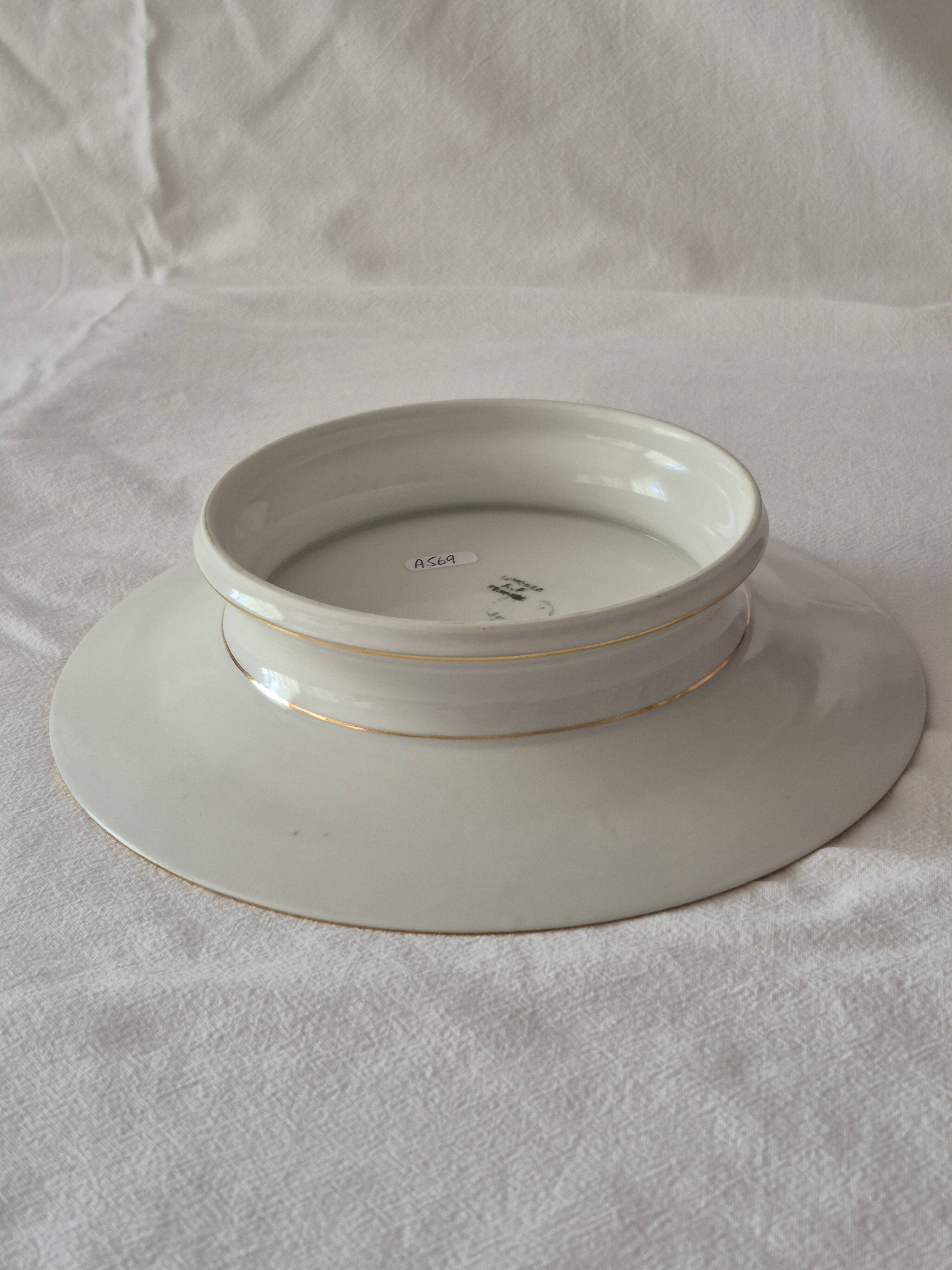 Dish on Pedestal Art Deco, Limoges porcelain, André François, A569