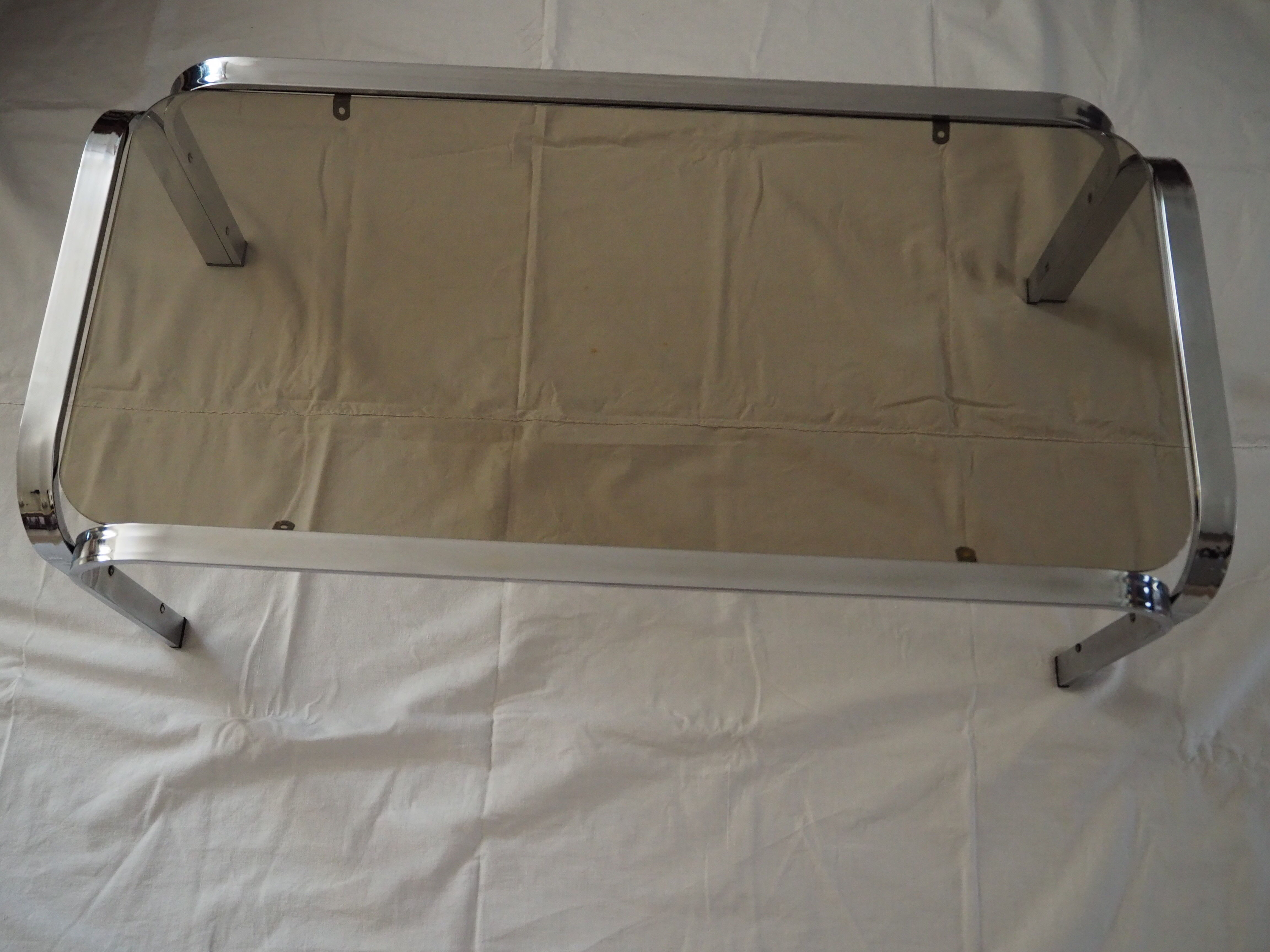 Chrome coffee table and smoked glass