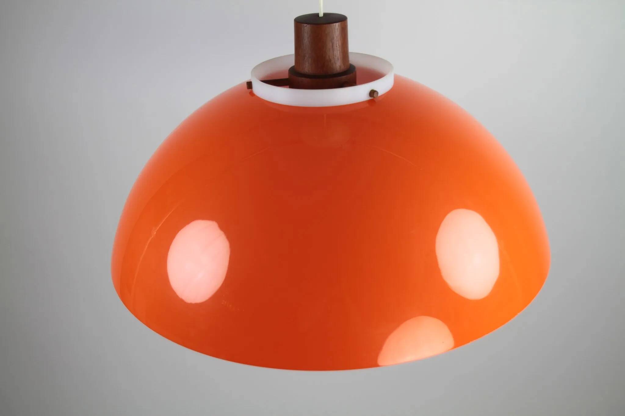 Pendant Lamp – Plastic and Teak, Model 549 – Uno & Östen Kristiansson for Luxus Vittsjö, Sweden, 1960s
