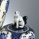 Antique white ceramic vase, decorated, Netherlands, 20th century