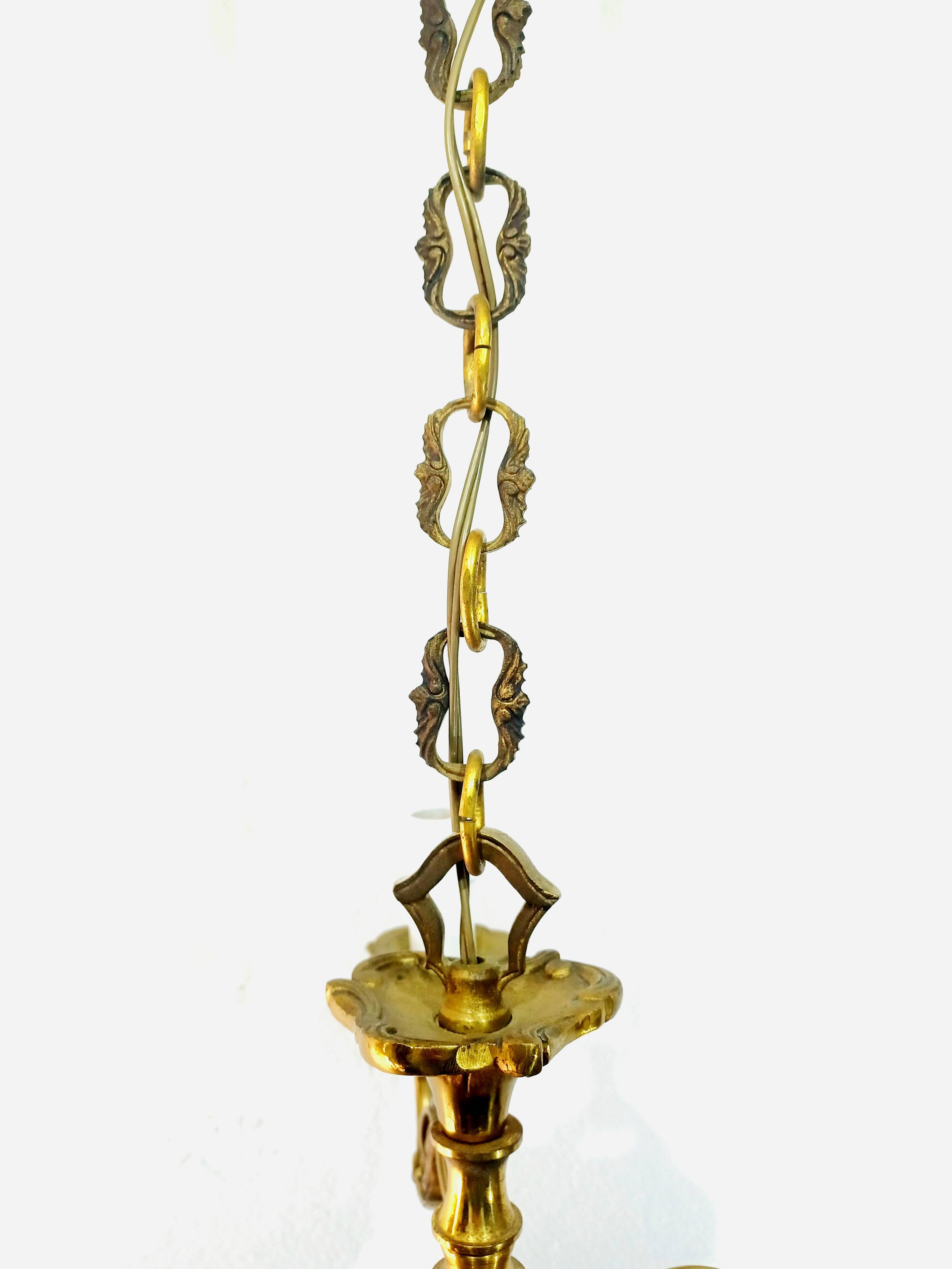 3-Light Bronze Chandelier