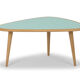 Coffee table 50s, oak - top in lacquer mineral green