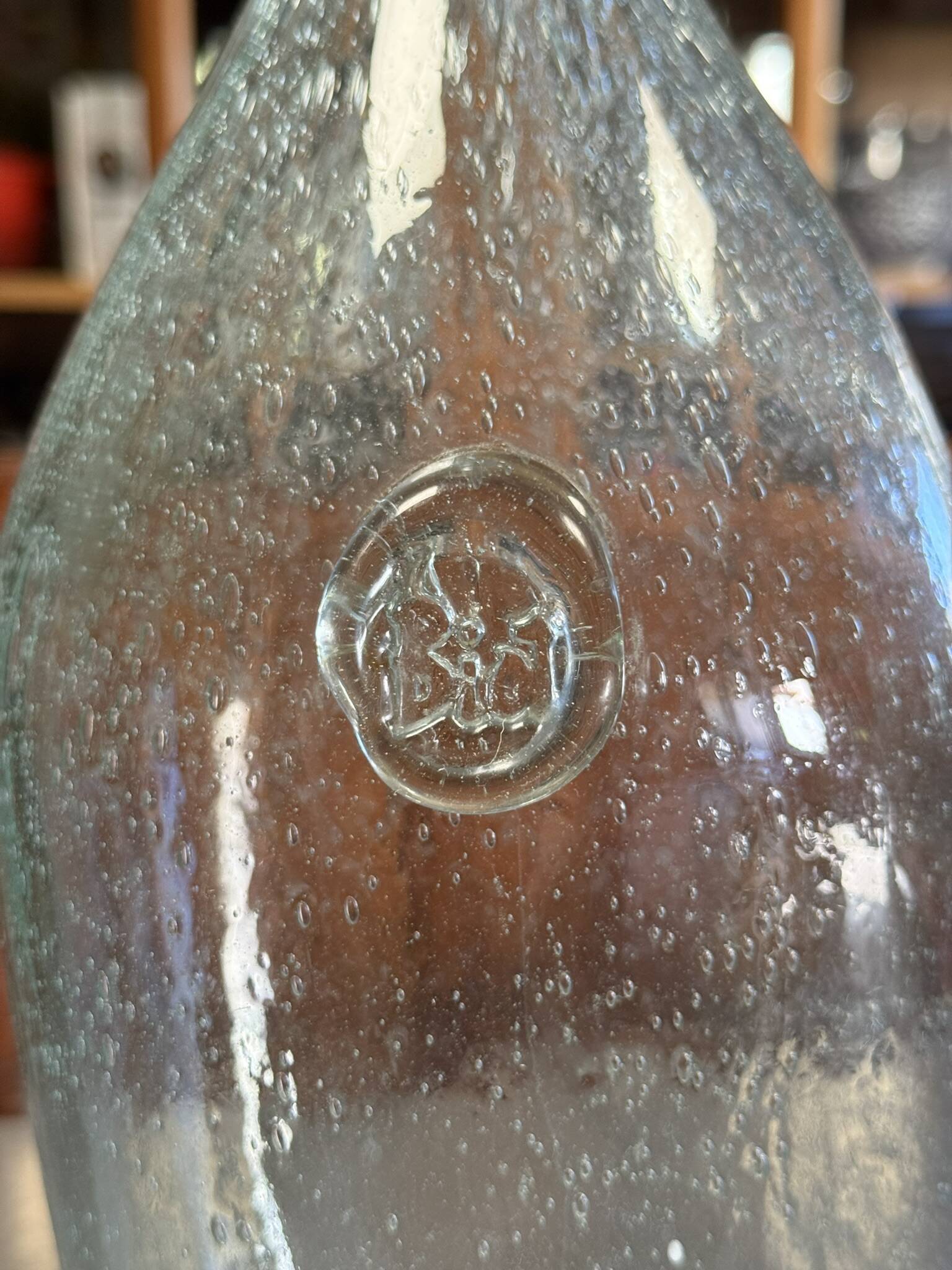 Biot: Very important bubble glass bottle