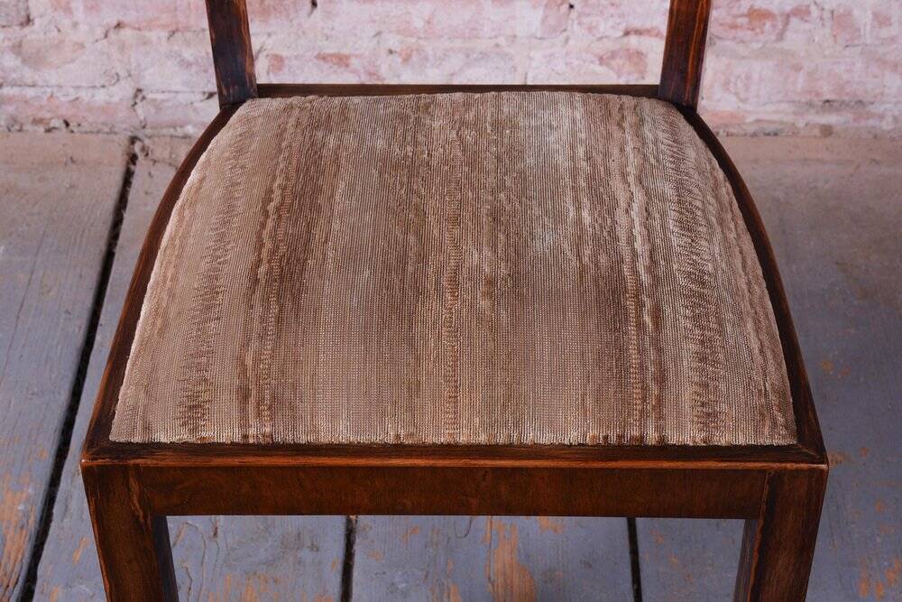 Art Deco Chairs in Walnut, Czech, 1920s, Set of 6